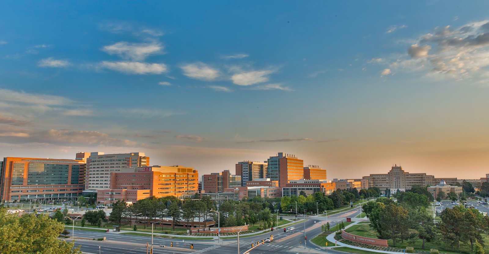 CU Anschutz at dusk